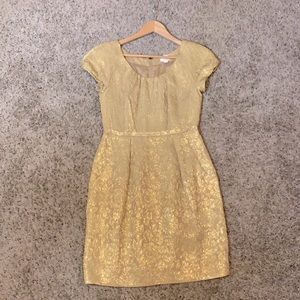 J CREW GOLD FLORAL COCKTAIL DRESS ✨PERFECT HOLIDAY DRESS✨